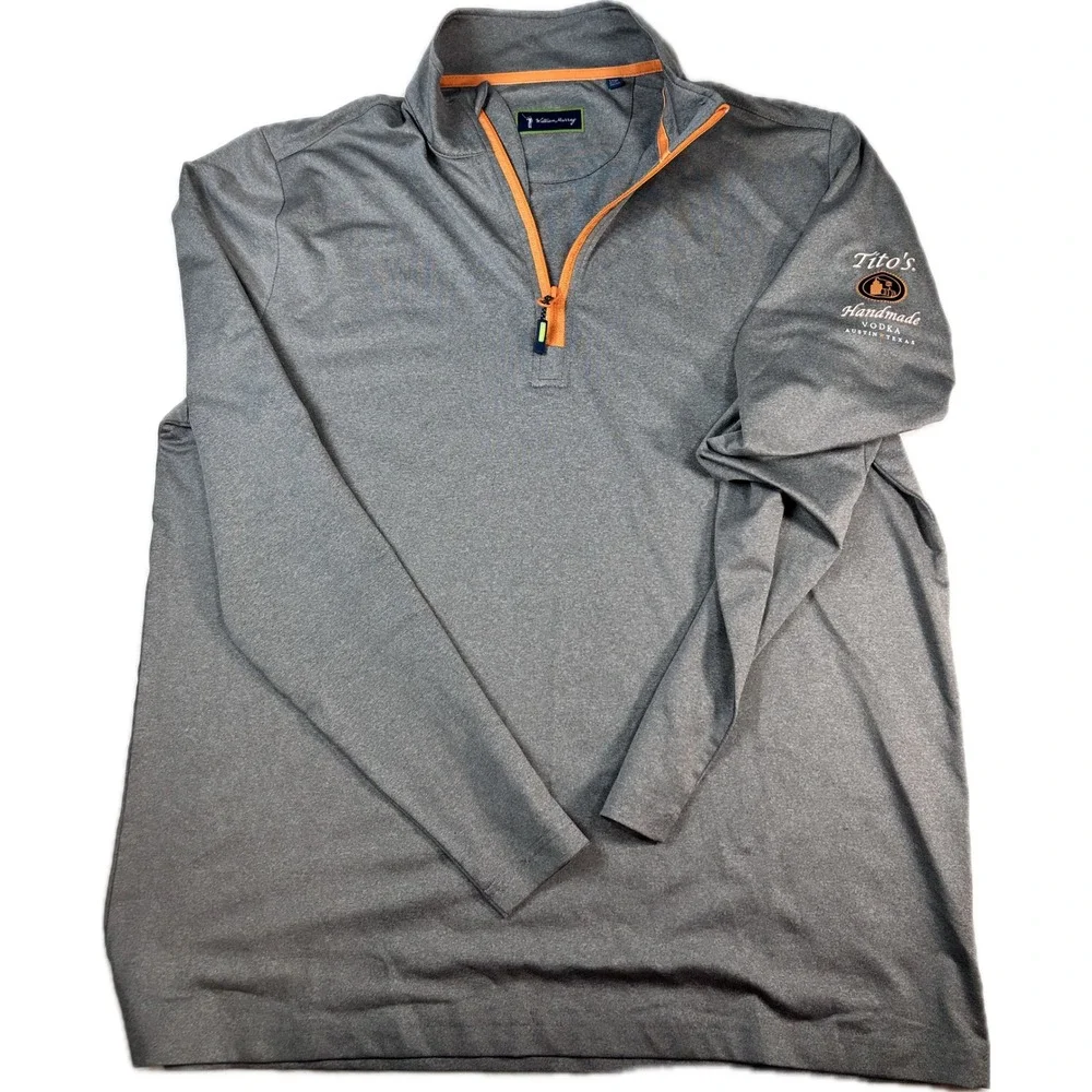 William Murray x Tito's Handmade Vodka Mens Gray Quarter Zip Pullover Large